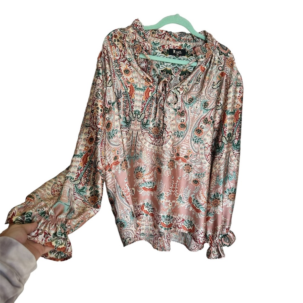 Merit Boho Blush Pink Gold Business Casual Blouse 2X